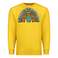 Lemon Western Rainbow with Leopard and Gemstone Premium Sweatshirt - texasbilliewilder