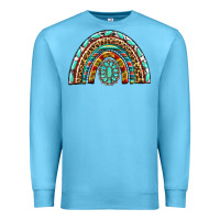Ocean Blue Western Rainbow with Leopard and Gemstone Premium Sweatshirt - texasbilliewilder