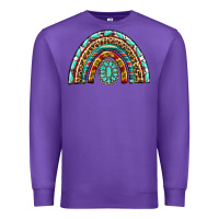 Purple Western Rainbow with Leopard and Gemstone Premium Sweatshirt - texasbilliewilder
