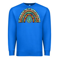 True Royal Western Rainbow with Leopard and Gemstone Premium Sweatshirt - texasbilliewilder