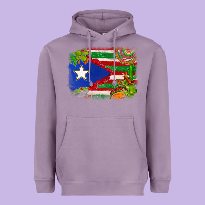Mexico And Puerto Rico Flag Heavyweight Hoodie Designed By Texasbilliewilder