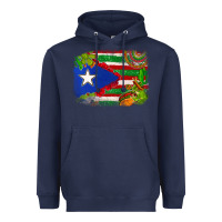 Navy Mexico and Puerto Rico flag Heavyweight Hoodie - texasbilliewilder