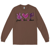 Chestnut peace love dance Long Sleeve Tee - MaliasSmallBusiness