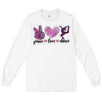White peace love dance Long Sleeve Tee - MaliasSmallBusiness