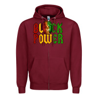 Burgundy Juneteenth Lion King Black Power Zipper Hoodie - LillyAllenDesigns