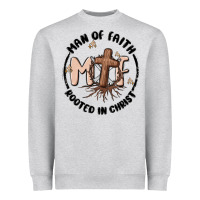 Heather Grey man of faith Heavyweight Sweatshirt - MaliasSmallBusiness