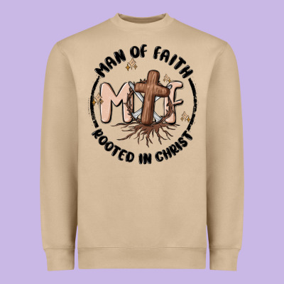 Man Of Faith Heavyweight Sweatshirt Designed By Maliassmallbusiness