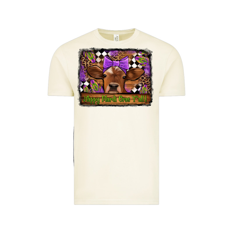 Happy Mardi Gras Y'all Cow Vintage Tee by Jasminsmagicworld | Teevron
