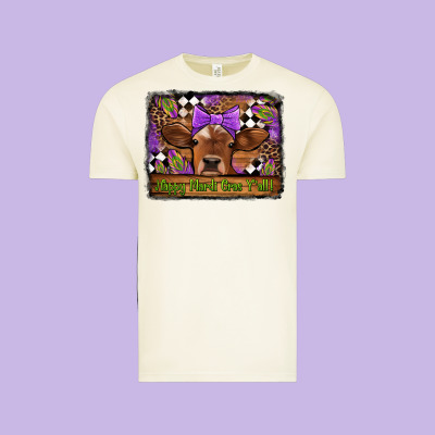 Happy Mardi Gras Y'all Cow Vintage Tee Designed By Jasminsmagicworld