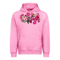 Fuchsia Pink Valentine's Day mama Urban Hoodie - FaDigitalArtStudio
