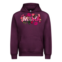 Mauve Wine Valentine's Day mama Urban Hoodie - FaDigitalArtStudio