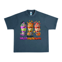 Midnight Navy Happy Hallothanksmas coffee cups Urban Heavy Tee - NancyCooperArtShop