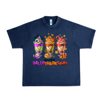 Navy Happy Hallothanksmas coffee cups Urban Heavy Tee - NancyCooperArtShop