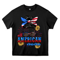 Black All American Mama 4th of July Heavy Core Tee - CowGirlArtShop