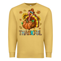 Antique Gold Thankful Turkey Premium Sweatshirt - texasbilliewilder