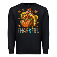 Black Thankful Turkey Premium Sweatshirt - texasbilliewilder