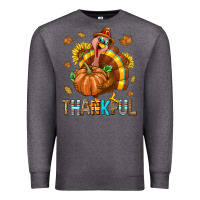Charcoal Heather Thankful Turkey Premium Sweatshirt - texasbilliewilder