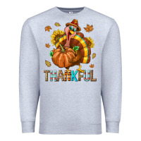 Heather Grey Thankful Turkey Premium Sweatshirt - texasbilliewilder