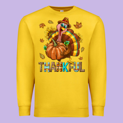 Thankful Turkey Premium Sweatshirt Designed By Texasbilliewilder