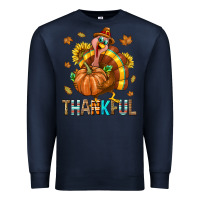 Navy Thankful Turkey Premium Sweatshirt - texasbilliewilder