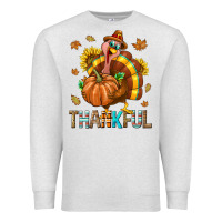 Oatmeal Heather Thankful Turkey Premium Sweatshirt - texasbilliewilder