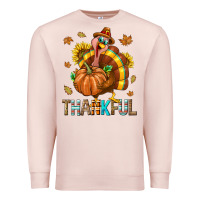 Pale Pink Thankful Turkey Premium Sweatshirt - texasbilliewilder
