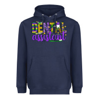 Navy Mardi Gras Dental Assistant Heavyweight Hoodie - NancyCooperArtShop