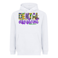 White Mardi Gras Dental Assistant Heavyweight Hoodie - NancyCooperArtShop