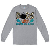 Heather Grey dads with beards are better Long Sleeve Tee - JahusDesignShop