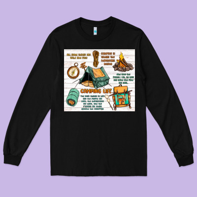 Camping Life Long Sleeve Tee Designed By Maliassmallbusiness