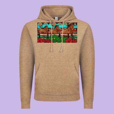 Horses Roses Ann Cactuses License Plate Vintage Hoodie Designed By Artiststas
