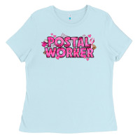 Baby Blue Breast Cancer Postal Worker Ladies Tee - texasbilliewilder