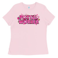 Bubblegum Pink Breast Cancer Postal Worker Ladies Tee - texasbilliewilder