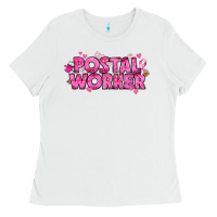 White Breast Cancer Postal Worker Ladies Tee - texasbilliewilder