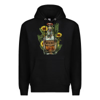 Black Western whiskey bottle Premium Hoodie - HowdyJamesFarm