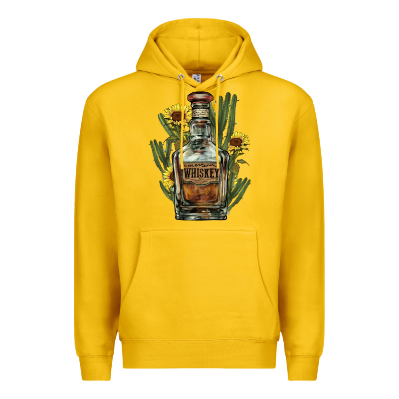 Western Whiskey Bottle Premium Hoodie by HowdyJamesFarm | Teevron