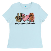 Baby Blue peace love labrador Ladies Tee - JahusDesignShop