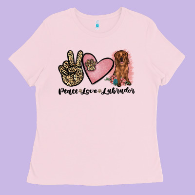 Peace Love Labrador Ladies Tee Designed By Jahusdesignshop