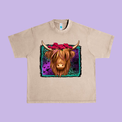 Halloween Highland Cow Urban Heavy Tee Designed By Jasminsmagicworld