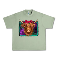 Oil Green halloween highland cow Urban Heavy Tee - Jasminsmagicworld