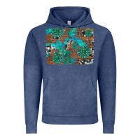Vintage Denim gemstone wood and cowhide background Vintage Hoodie - Artiststas