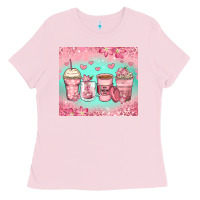 Bubblegum Pink best mom ever coffee cups Ladies Tee - Zillion Design Studio
