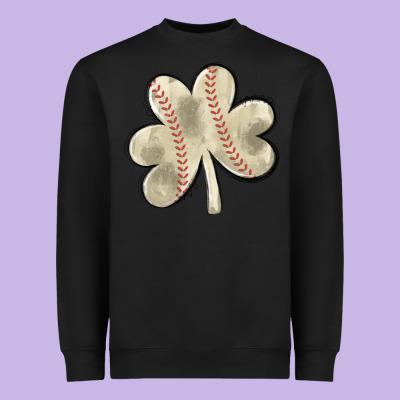 Baseball Distressed Shamrock Heavyweight Sweatshirt Designed By Maliassmallbusiness