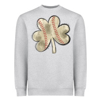 Heather Grey baseball distressed shamrock Heavyweight Sweatshirt - MaliasSmallBusiness