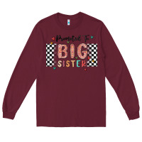Burgundy promoted to big sister Long Sleeve Tee - MaliasSmallBusiness