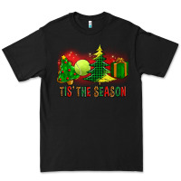 Black tis the season christmas with tennis ball and tree cookie Premium Tee - FaDigitalArtStudio