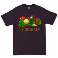 Plum tis the season christmas with tennis ball and tree cookie Premium Tee - FaDigitalArtStudio