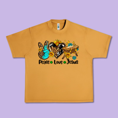 Peace Love Jesus Urban Heavy Tee Designed By Adodesignshop