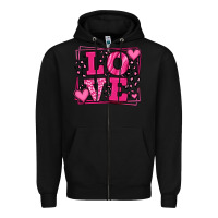 Black Love leopard frame Zipper Hoodie - LillyAllenDesigns