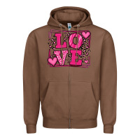 Chestnut Love leopard frame Zipper Hoodie - LillyAllenDesigns